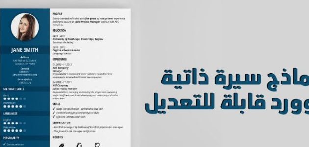 نموذج cv عربي