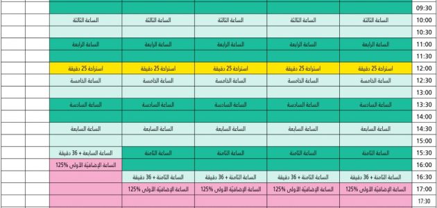 نموذج حساب عدد ساعات العمل والراتب